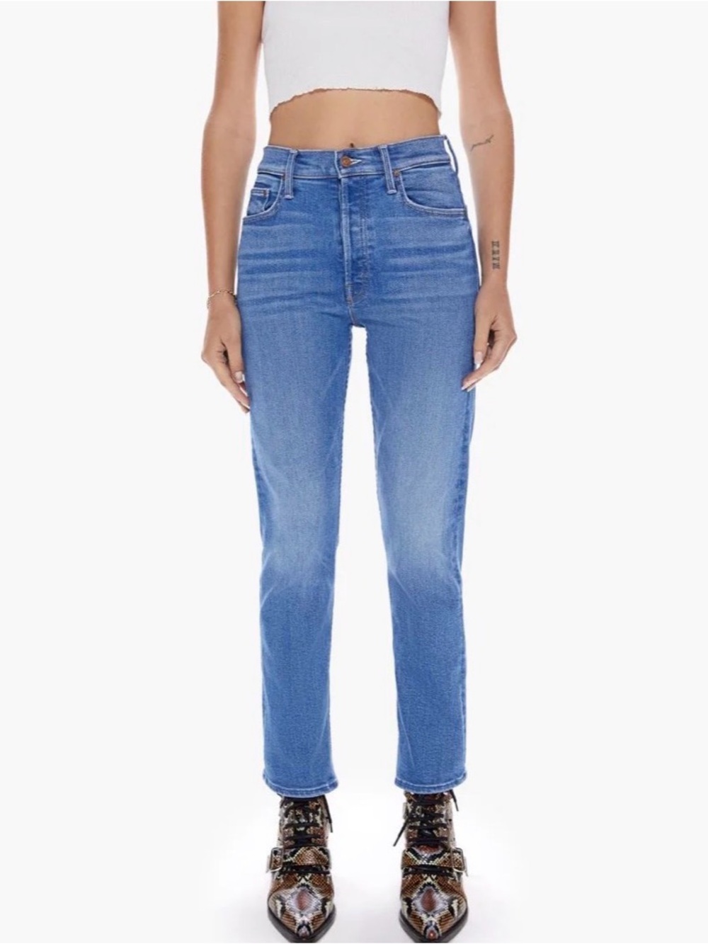 Mother ‘the Tomcat’ in Layover blue 💙 High-Rise Straight Leg
